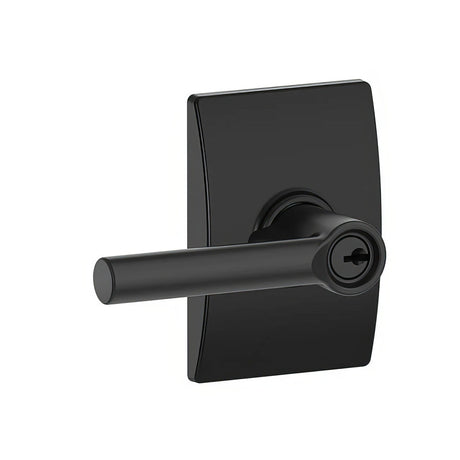 Schlage F51ABRW622CEN matte black keyed entry door lever