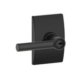 Schlage F51ABRW622CEN matte black keyed entry door lever