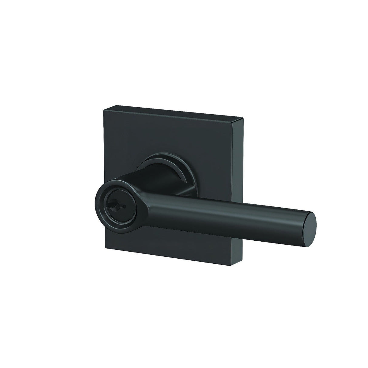 Schlage F51ABRW622COL matte black keyed entry door lever