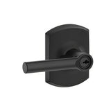 Schlage F51ABRW622GRW matte black keyed entry door lever