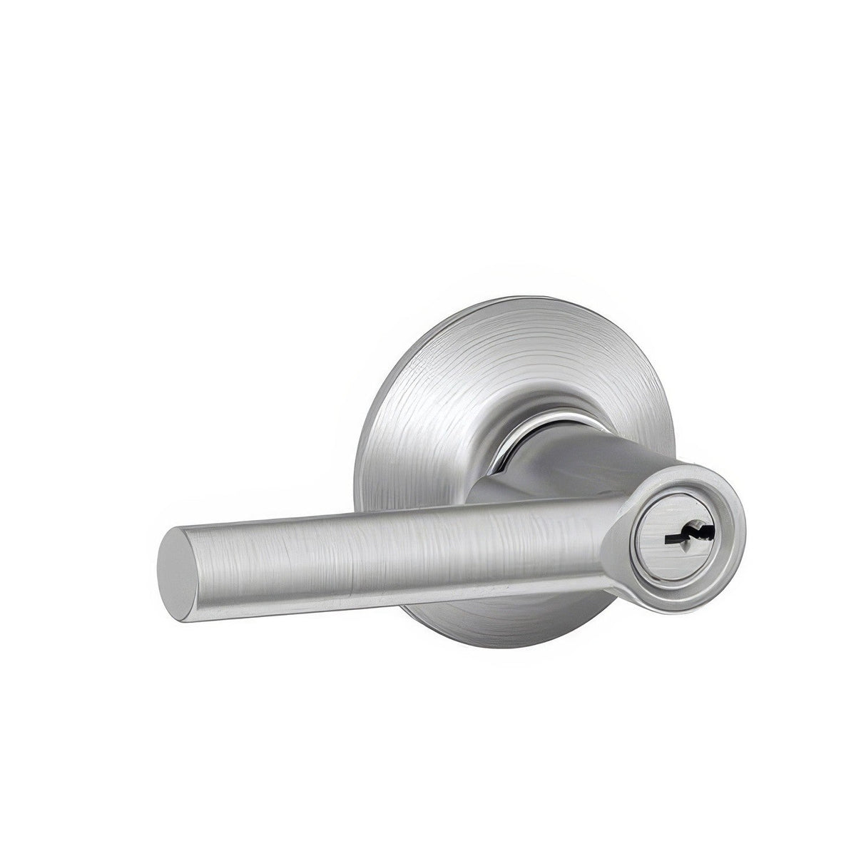 Schlage F51ABRW626 satin chrome keyed entry door lever
