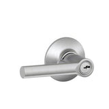 Schlage F51ABRW626 satin chrome keyed entry door lever
