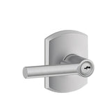 Schlage F51ABRW626GRW satin chrome keyed entry door lever