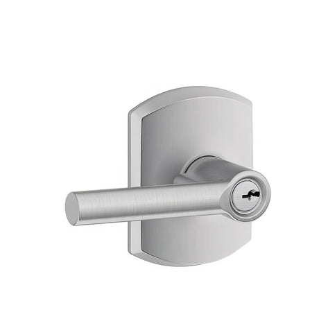 Schlage F51ABRW626GRW satin chrome keyed entry door lever