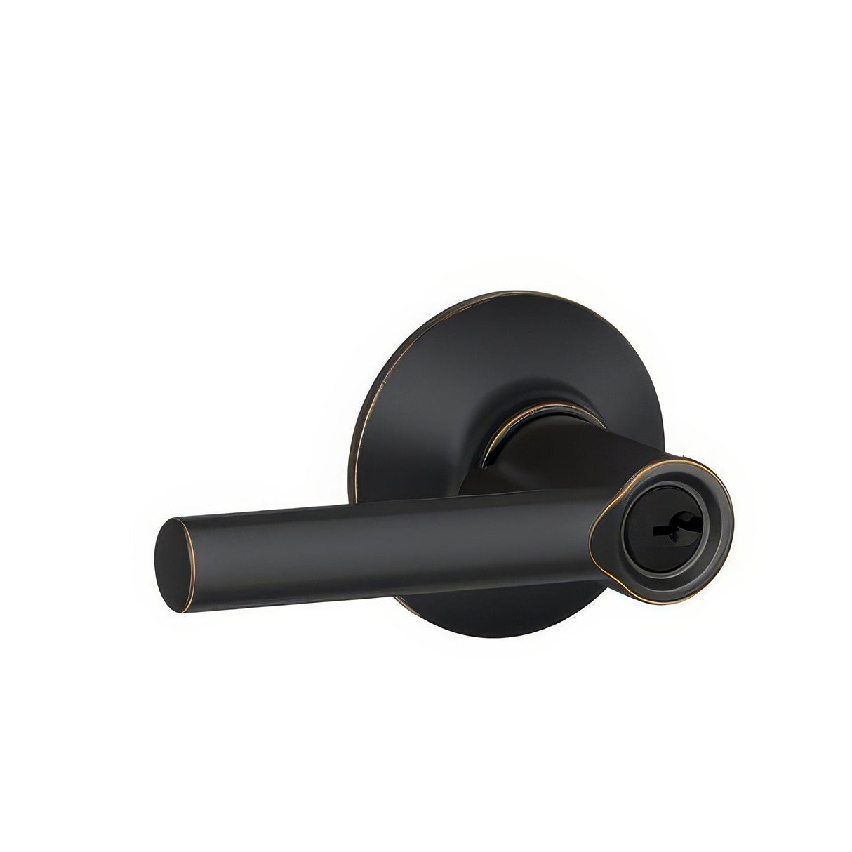 Schlage F51ABRW716 aged bronze keyed entry door lever
