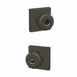 Schlage F51ABWE530COL black stainless keyed entry door knob