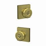 Schlage F51ABWE608COL satin brass keyed entry door knob