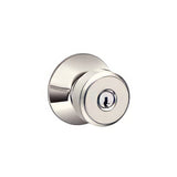 Schlage F51ABWE618 bright nickel keyed entry door knob
