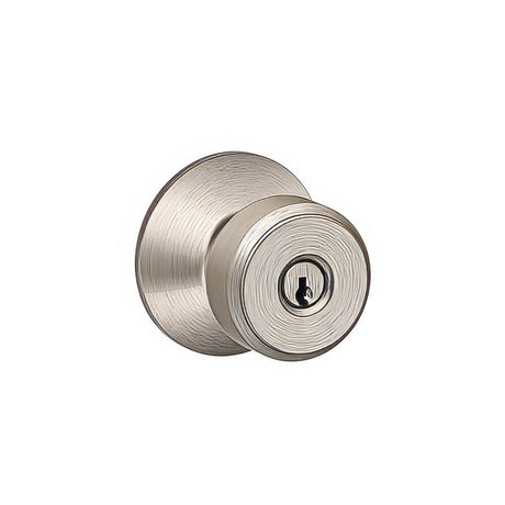 Schlage F51ABWE619 satin nickel keyed entry door knob