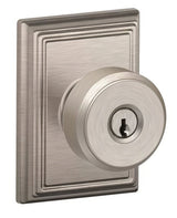 Schlage F51ABWE619ADD satin nickel keyed entry door knob