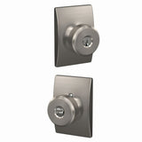 Schlage F51ABWE619CEN satin nickel keyed entry door knob