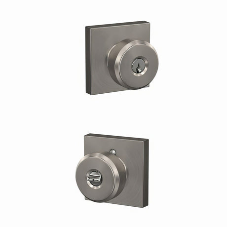 Schlage F51ABWE619COL satin nickel keyed entry door knob