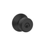 Schlage F51ABWE622 matte black keyed entry door knob