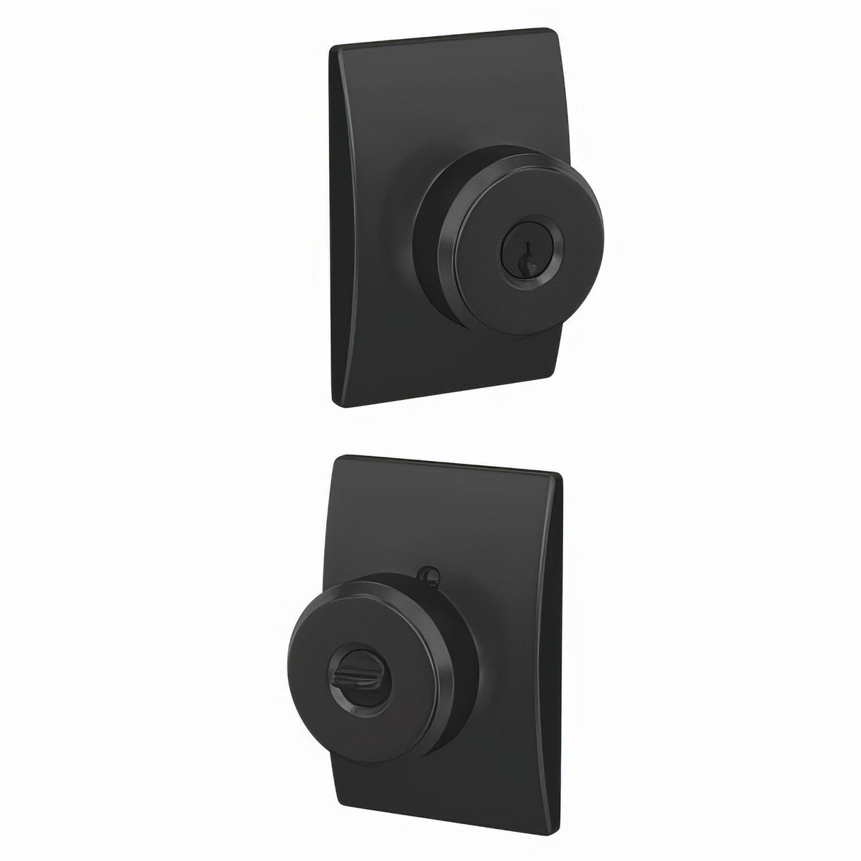 Schlage F51ABWE622CEN matte black keyed entry door knob