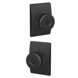 Schlage F51ABWE622CEN matte black keyed entry door knob