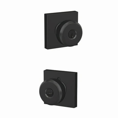 Schlage F51ABWE622COL matte black keyed entry door knob