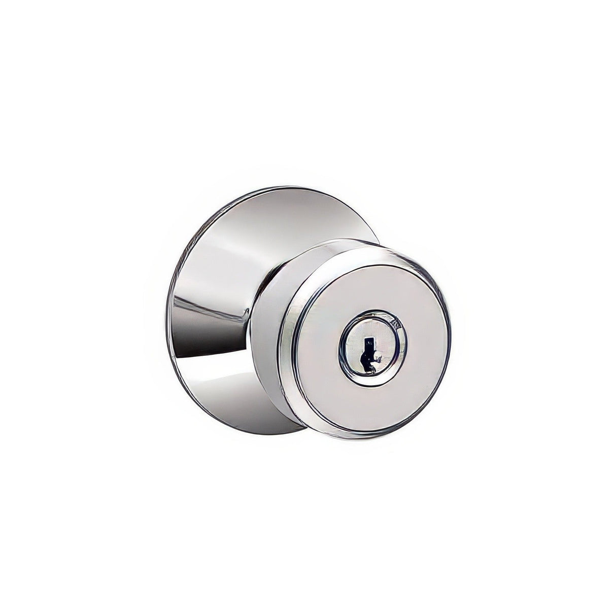 Schlage F51ABWE625 bright chrome keyed entry door knob