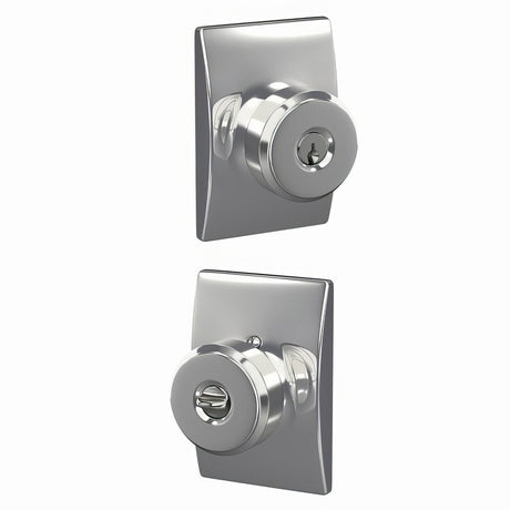 Schlage F51ABWE625CEN bright chrome keyed entry door knob