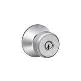 Schlage F51ABWE626 satin chrome keyed entry door knob