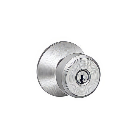 Schlage F51ABWE626 satin chrome keyed entry door knob