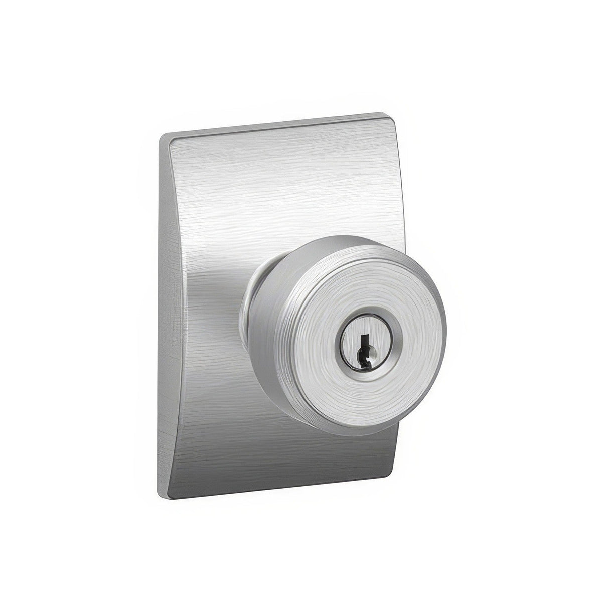 Schlage F51ABWE626CEN satin chrome keyed entry door knob