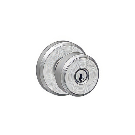 Schlage F51ABWE626GSN satin chrome keyed entry door knob