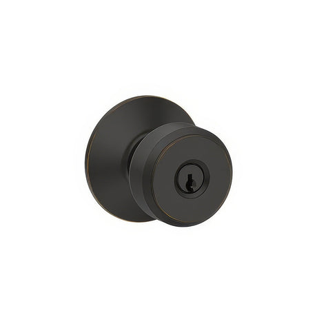 Schlage F51ABWE716 aged bronze keyed entry door knob