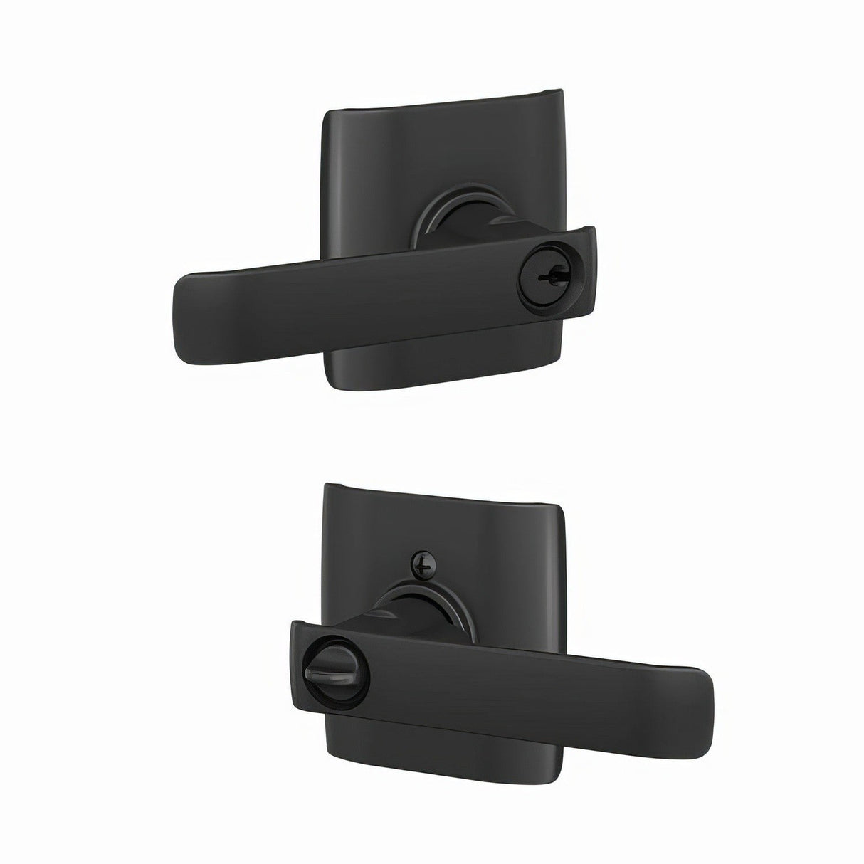 Schlage F51ACYB622DLT matte black keyed entry door lever