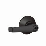 Schlage F51AELA622 matte black keyed entry door lever
