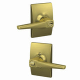 Schlage F51AELR608CEN satin brass keyed entry door lever