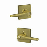 Schlage F51AELR608COL satin brass keyed entry door lever