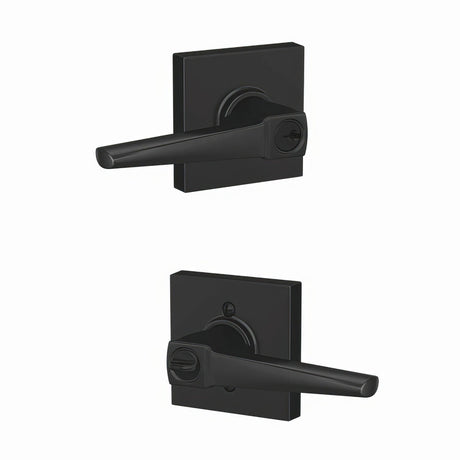 Schlage F51AELR622COL matte black keyed entry door lever