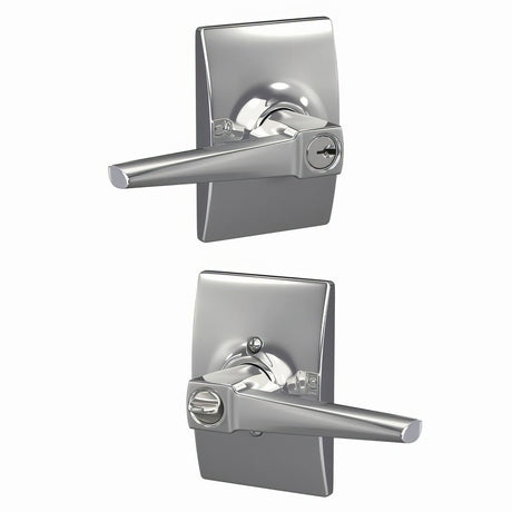 Schlage F51AELR625CEN bright chrome keyed entry door lever