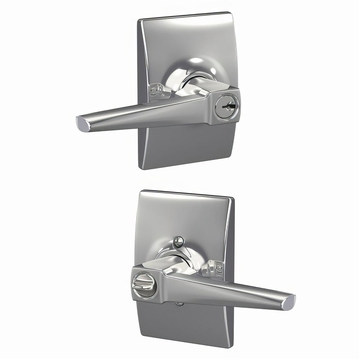 Schlage F51AELR625CEN bright chrome keyed entry door lever