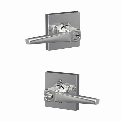 Schlage F51AELR625COL bright chrome keyed entry door lever