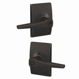 Schlage F51AELR716CEN aged bronze keyed entry door lever