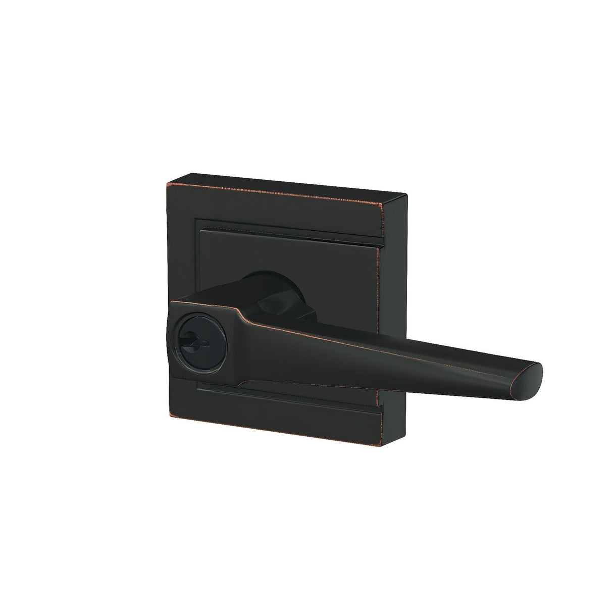 Schlage F51AELR716ULD aged bronze keyed entry door lever