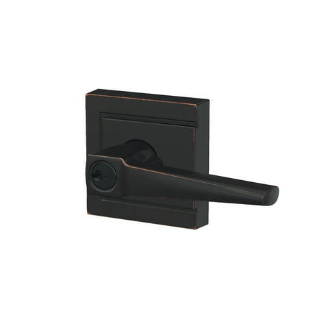 Schlage F51AELR716ULD aged bronze keyed entry door lever