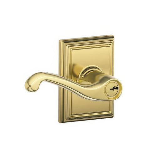 Schlage F51AFLA505ADD lifetime polished brass keyed entry door lever