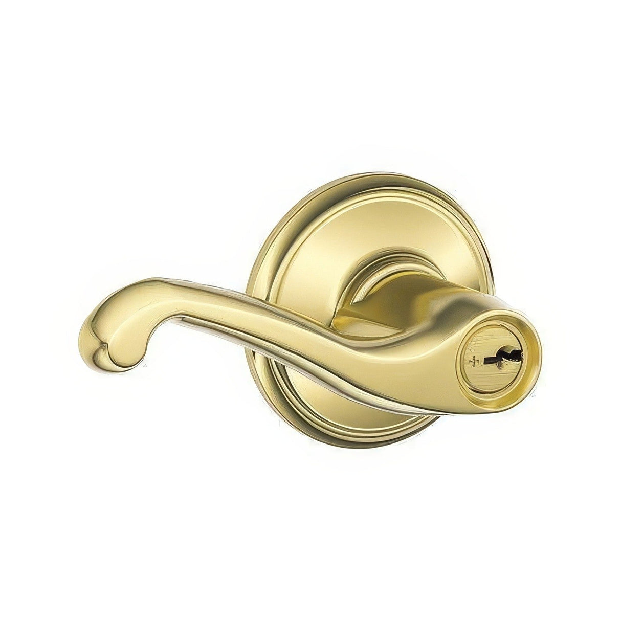 Schlage F51AFLA605 polished brass keyed entry door lever