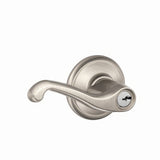 Schlage F51AFLA619 satin nickel keyed entry door lever