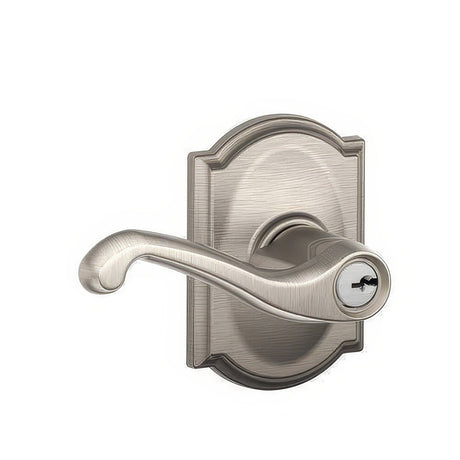 Schlage F51AFLA619CAM satin nickel keyed entry door lever