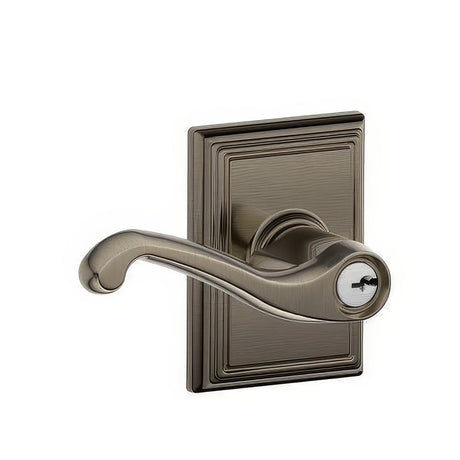 Schlage F51AFLA620ADD antique pewter keyed entry door lever