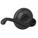 Schlage F51AFLA622 matte black keyed entry door lever
