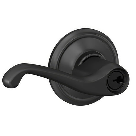 Schlage F51AFLA622 matte black keyed entry door lever