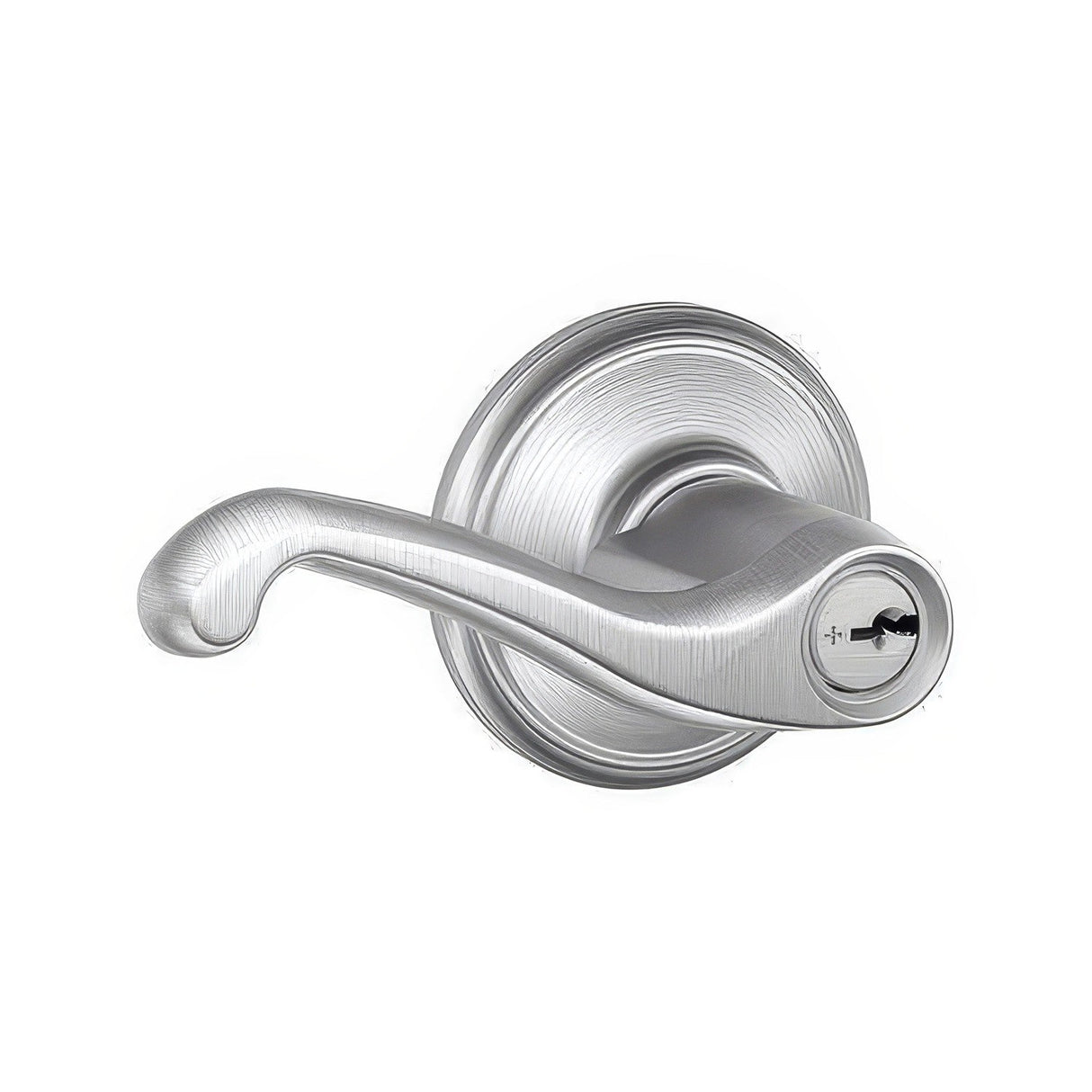 Schlage F51AFLA626 satin chrome keyed entry door lever