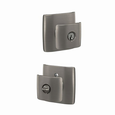 Schlage F51AGAN619DLT satin nickel keyed entry door knob