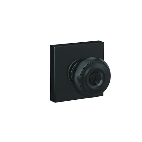 Schlage F51AGEO622COL matte black keyed entry door knob