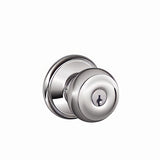 Schlage F51AGEO625 polished chrome keyed entry door knob