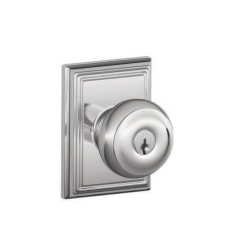 Schlage F51AGEO625ADD polished chrome keyed entry door knob